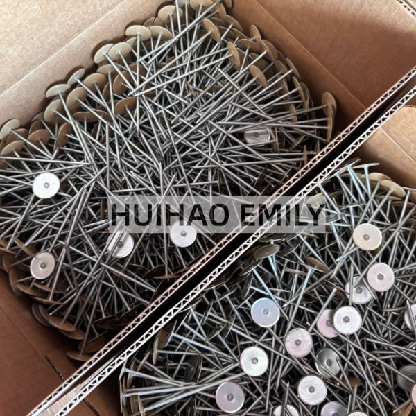 2.7x50mm Copper Coated Cup Head Insulation Weld Pins With Retaining Washer