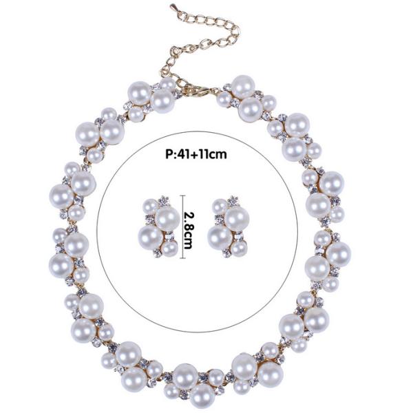 Wild imitation pearl flash diamond bridal necklace