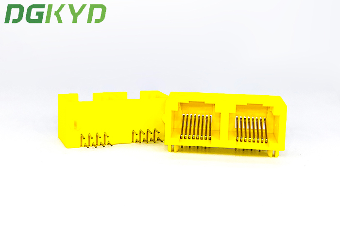 гнездо RJ45 двойной гавани 0.6U язык 180 градусов без Pin СИД 8
