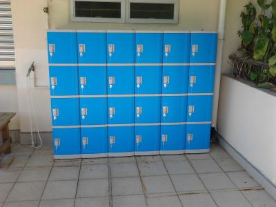 Color Door 5 Tier Lockers For Office , Coin Return Lockers For Supermarket