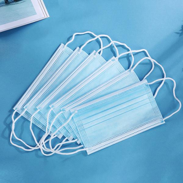 Blue Disposable Non Woven Face Mask , KN95 Disposable Earloop Face Mask