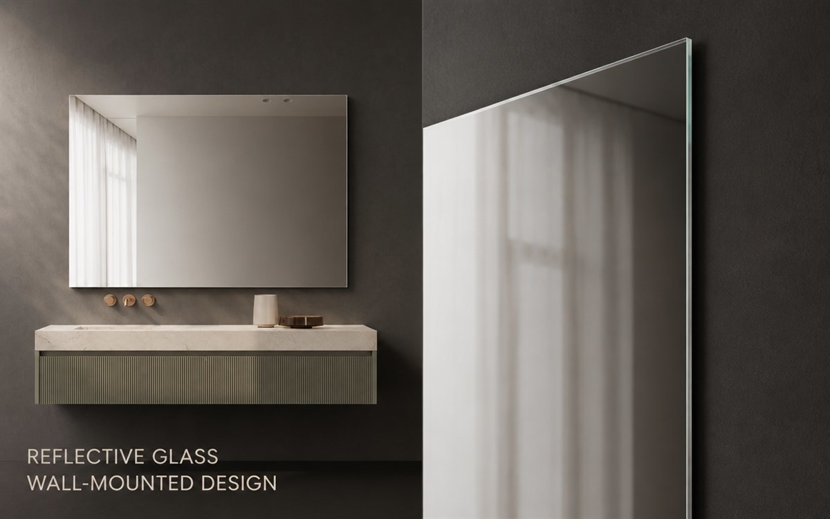 Ultra-Slim Frameless LED Bathroom Mirror with 5mm Copper-Free Silver Glass and Beveled Edge