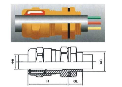 IP66 IP68 Взрывостойкие металлические кабельные железы с никелевой латуней