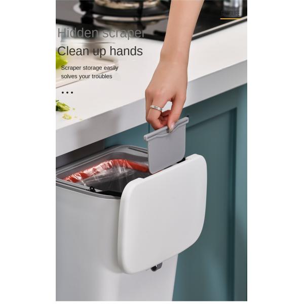 Home Cabinet Door Toilet Bathroom Living Room Kitchen Hanging Creative Sanitary Bucket Wastebasket Slide Wall Hanging Trash Can