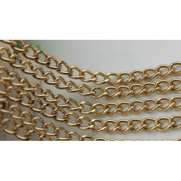 Design fashion wild purse hardware iron 7 mm width gold chain for bag