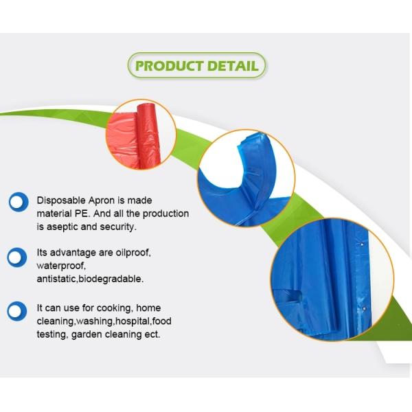Waterproof 25g Disposable Blue Plastic Aprons