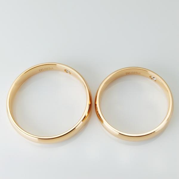 Mirror Polished Wall Diamond Inlay 8.8g Wedding Pair Rings