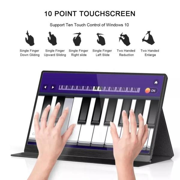 60Hz 15,6 дюймовый сенсорный монитор с высоким контрастным соотношением 1000 1 Тип. и сенсорный экран
