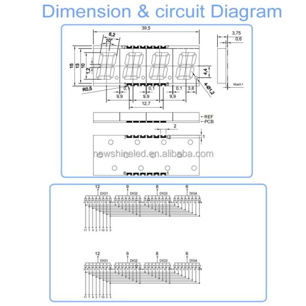 0.39 Inch 4 digit SMD LED Seven Segment Display