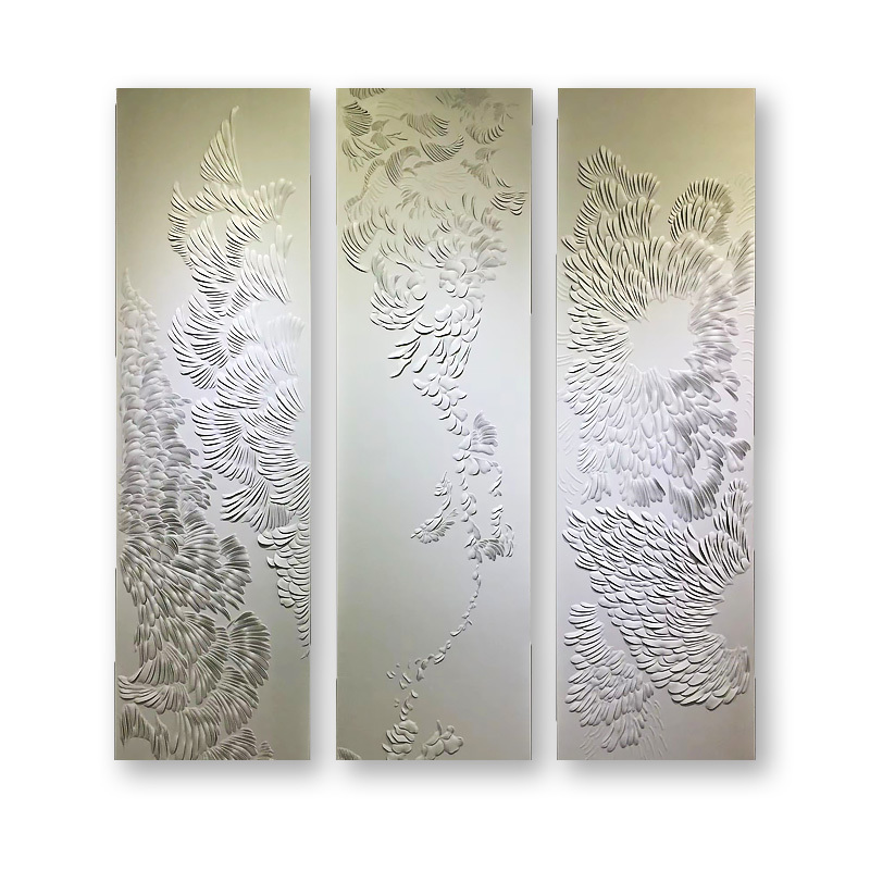 3D Leather Carved Accent Wall Panel Modern Design Interior Decoration