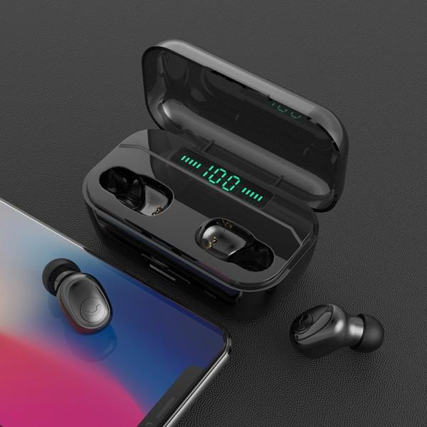 Écouteurs de Tws Bluetooth avec les écouteurs de remplissage sans fil d'affichage numérique de LED mini dans l'écouteur d'Earbuds d'oreille avec la MIC