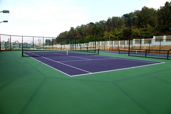 8mm Outdoor Tennis Court Flooring Silicon PU Painting 
