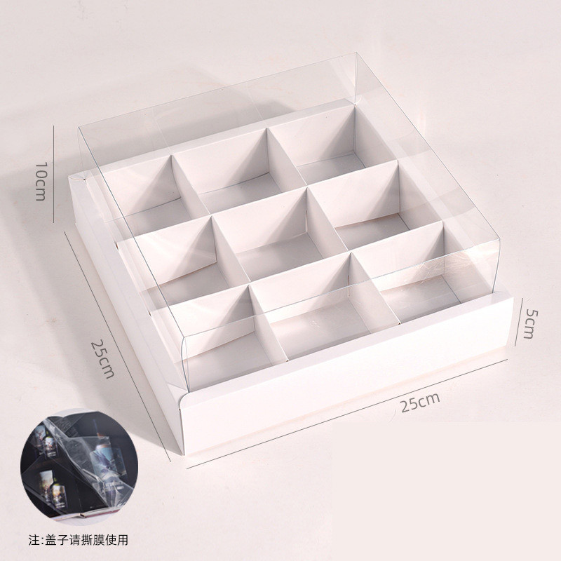 Picnic Box 25cm*25cm with Lid Kraft Paper Disposable Mousse Cup Packaging Eco-friendly