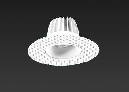Anti glare 10W Trimless COB LED Downlight 76mm Cut Out Warm White 37V Pre-buried Frame Design