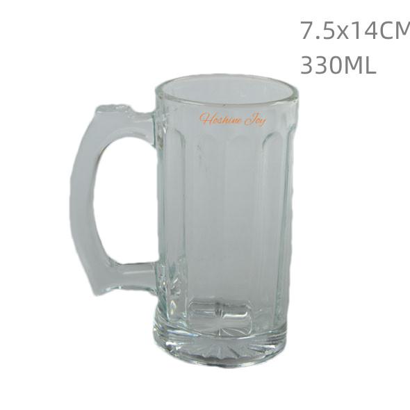 Traditional Glass Beer Mug 330ML Cool Beer Glasses Cylindrical