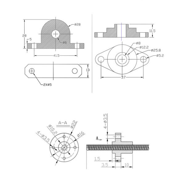 35g 8mm Screw 3D Printer Accessories T8 Stainless Steel Lead Screw