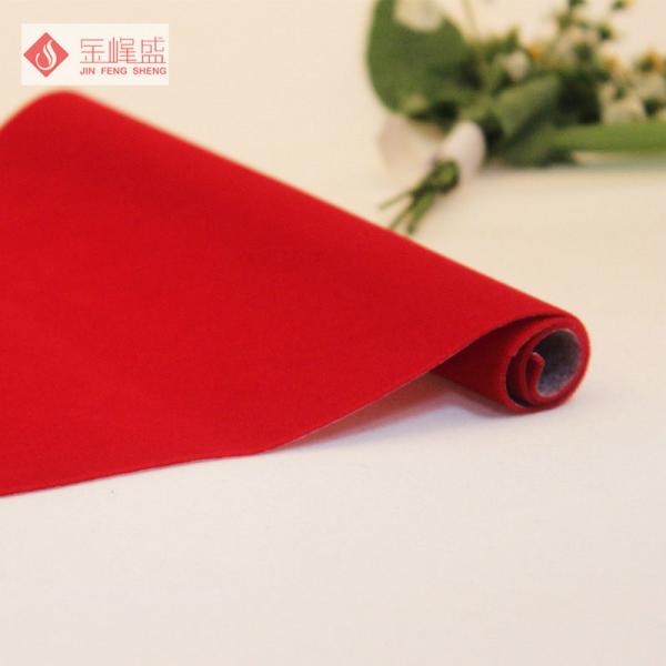 Package Red Plain Flocking Fabric Non Woven With Soft Plush