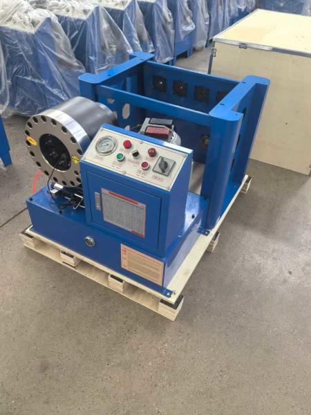 High Pressure Hydraulic Hose Crimping Machine 38mm Quick Opening P38 1.5 Inch From 6-38mm With 8 Dies Blue Color