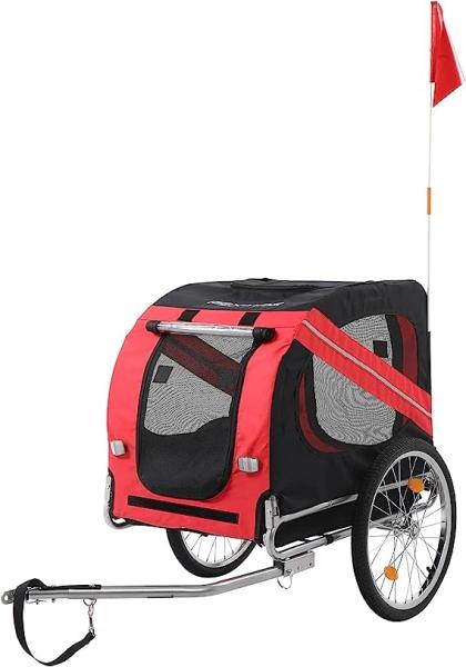 Dog Bike Trailer, Folding Pet Dog Trailer Cart for Bicycle, Bike Cargo Wagon Carrier w/Universal Hitch & 20 Wheel