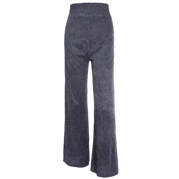 Silver Silk Ladies Casual Pants , Women's High Waisted Wide Leg Pants