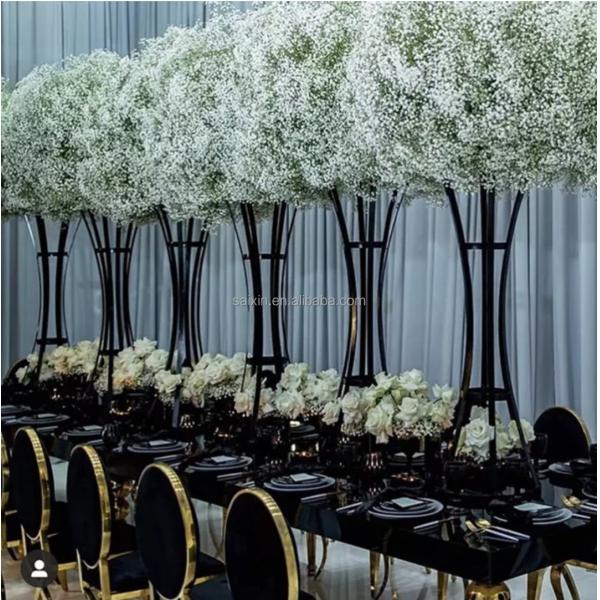 Gold Wedding Flower Stand Centerpiece Unique Metal Flower Stand 97cm