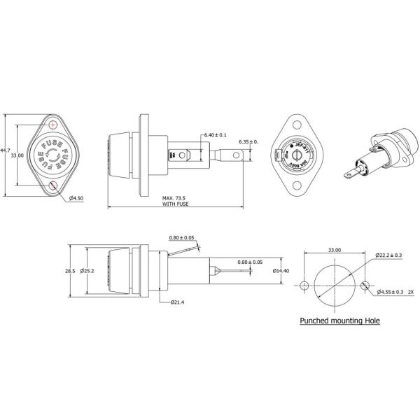 Смола патрона предохранителя 30A 600V Phenoric установки панели R3-18 10X38mm