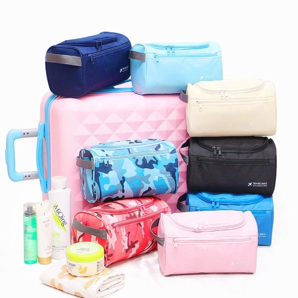 Barrel Shape Round Toiletry Bag Hanging Makeup Organizer Waterproof Travel