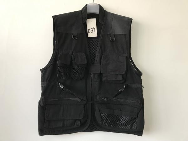 vest, photography vest, mens vest 037 in T/C 65/35 fabric, black color, fishing vest, casual vest