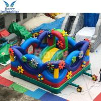parque temático inflable vegetal del patio de Funcity de la flor animosa del castillo del PVC de 0.55m m