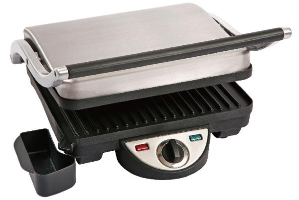 4 Slice Home Panini Grill Stainless Steel Top Housing With Drip Tray