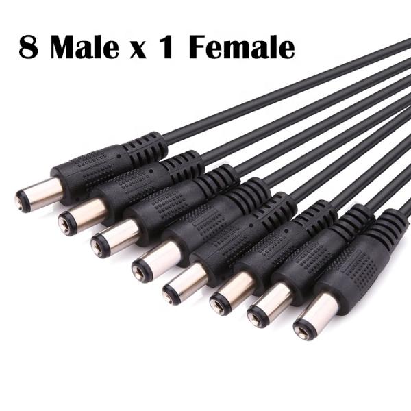 1 to 8 ways 1 Female to 8 Male 5.5x2.1 mm DC Power Supply Splitter Cable for CCTV Camera LED Strip