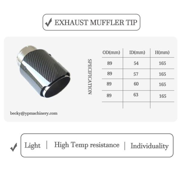 Лоснистые подсказки вытыхания волокна углерода входа выхода 54mm 89mm