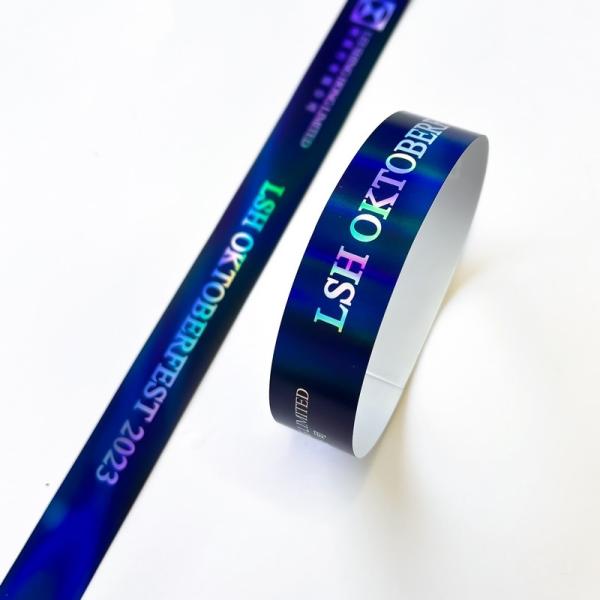 Fabrica Personalização Pulseiras VIP Brilhante Laser Glitter Concerto Festival de Música Participação em atividades Pulseiras Para Adultos Crianças