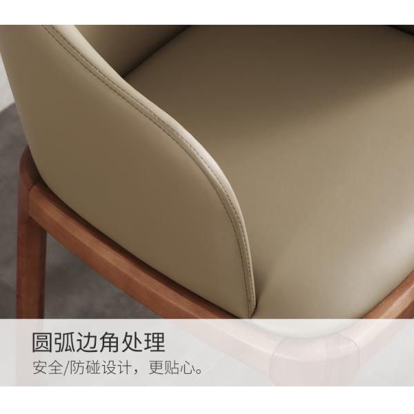 Elegant Luxury White Leather Dining Room Chairs With Wooden Legs