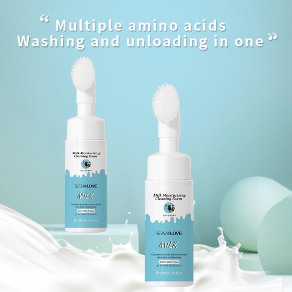 Marque privée Vegan Amino Acid Cleansing Mousse éliminer le maquillage hydratant lavage du visage Rose mousseuse nettoyant le visage