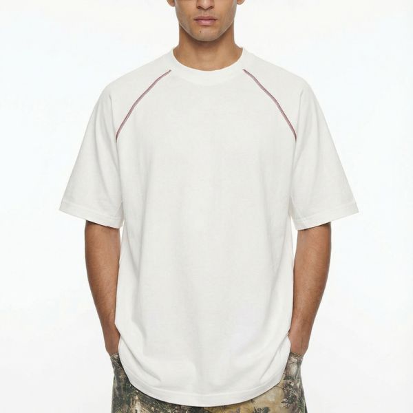 Custom Men's 220g Stretch Vintage Jersey Blank Sports T-shirt 70% Cotton 30% Polyester Quick-Dry Breathable New Spring/Summer
