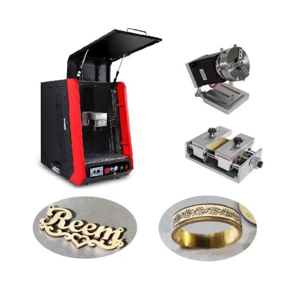 Fast and 20W/30W/50W/100W Gold Silver Jewelry Laser Marking Machine for Ring Bracelet Necklace Pendant Cutting Engraving