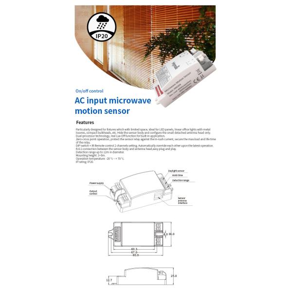 Отсоединенный датчик загрузки головы антенны переключатель микроволнового датчика движения