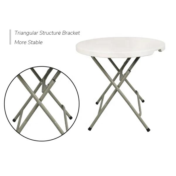 Camping Lightweight Round Banquet HDPE Plastic Folding Table Folded Yes with Folding Legs