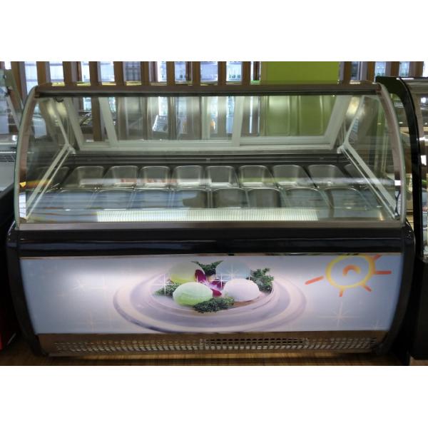 Коммерчески витрина мороженого Gelato ветроуловителя замораживателя дисплея мороженого