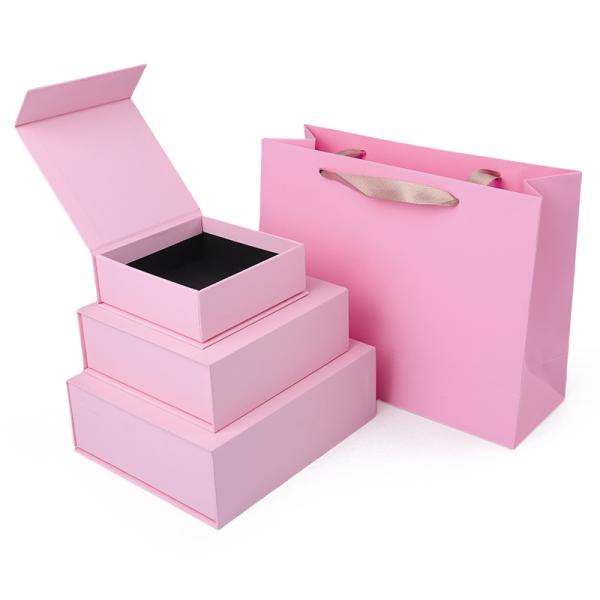 Wholesale manufacturing high quality Magnetic Gift Box Packaging Custom logo luxury Eco Friendly Cardboard Paper pink Magnetic Jewelry Box