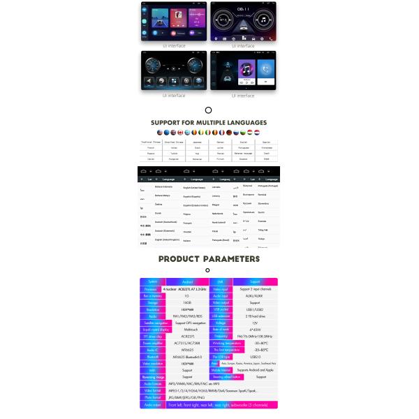 Écran IPS de 7 pouces Pour voiture Android Stéréo Multimédia CarPlay Pour Benz Smart 2005-2010