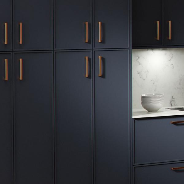 Metal Laminate Glossy Stone Kitchen Cabinets