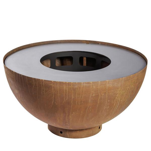 Outdoor Camping Cooking Corten Steel Bbq Grill Decorative Fire Pit Grill