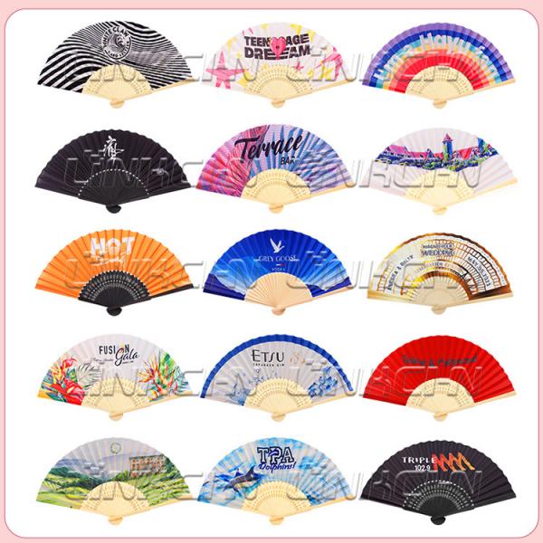 Custom Printed Folding Hand Fan Personalized Silk Bamboo Fan with Decorative Painting for Festivals Promotions Music Events
