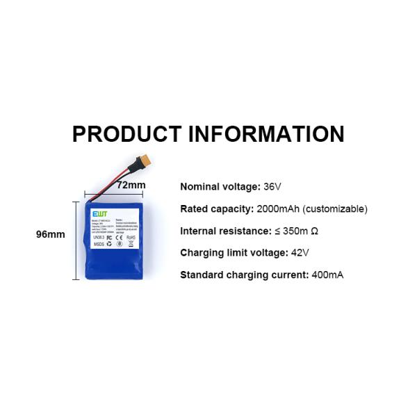 Батарея 36V для автомобилей с балансом 36V 2Ah литийная батарея для детских автомобилей