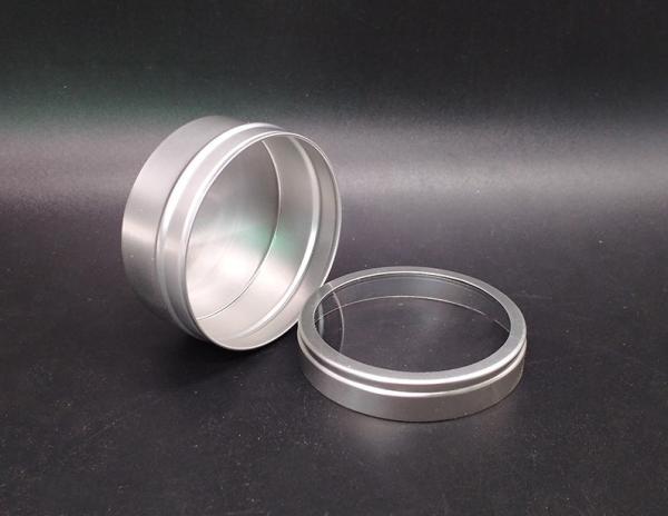 Aluminum Empty 5g 10g 20g Ps Plastic Screw Cap Jar tin box with clear pvc window