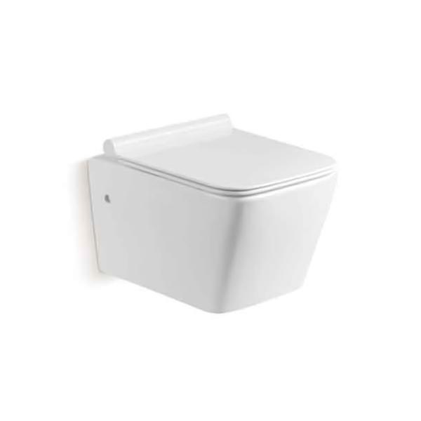 White Color Compact Rimless Wall Hung Toilet Gravity Flushing