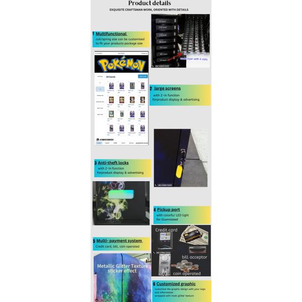 Mini Stand-Free Card Vending Machine with Touch Screen for Trading Cards Sport Cards