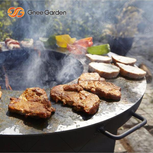 Backyard Patio Outdoor Cooking Rusty Corten Steel Fire Pit With Large Log Storage